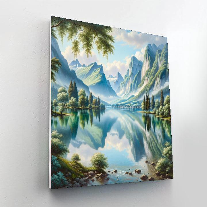 Serene Lakeside Reflections DIY Paint By Numbers