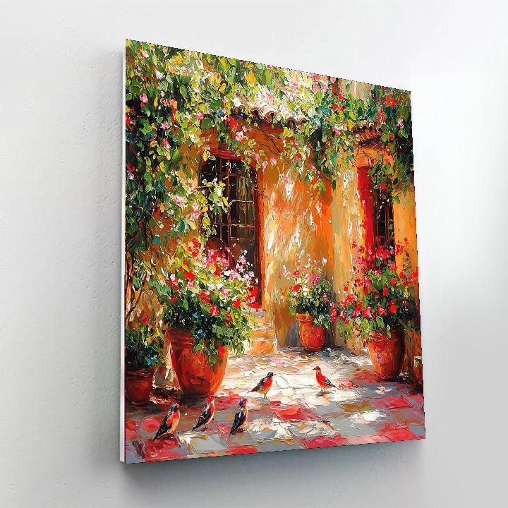 Pierre-Auguste Renoir Inspired Sunlit Courtyard  DIY Paint By Numbers
