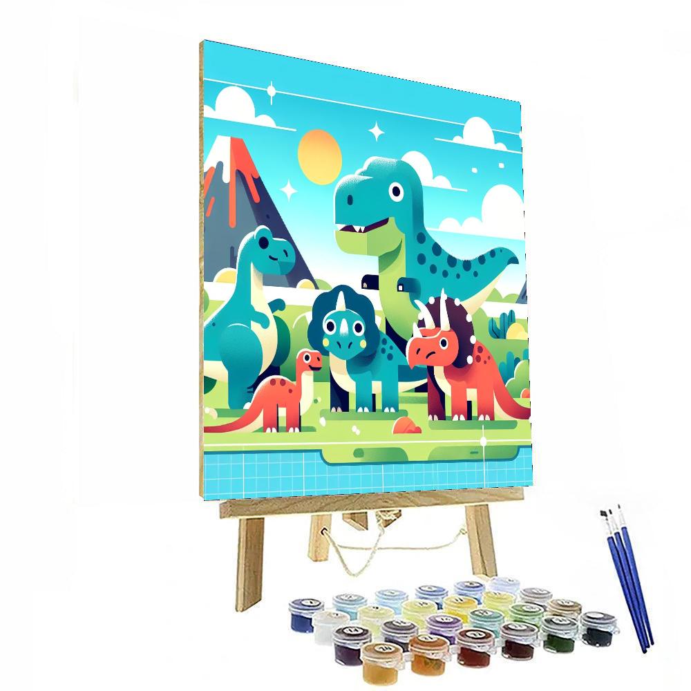 Dreamy Dino World Paint By Numbers Art