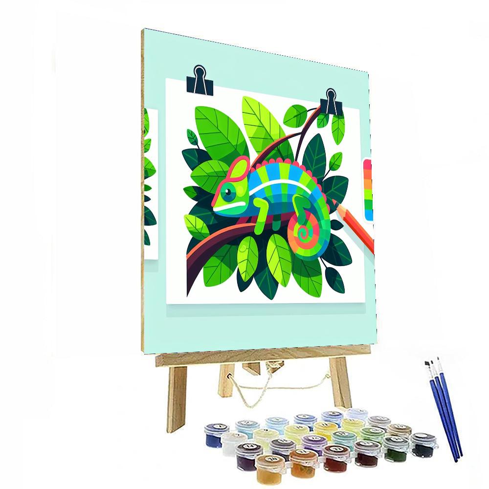 Chameleon’s Colorful Canopy Paint By Numbers