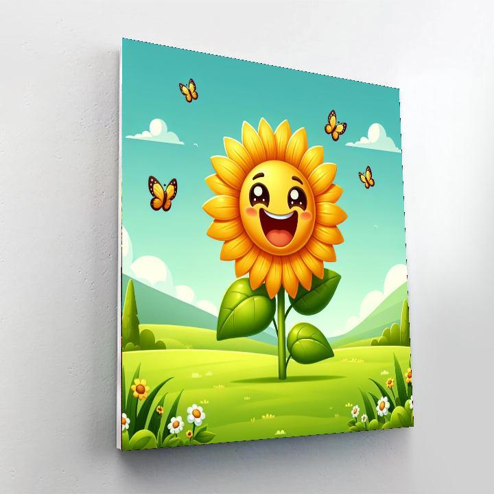 Friendly Sunflower Paint By Numbers Art