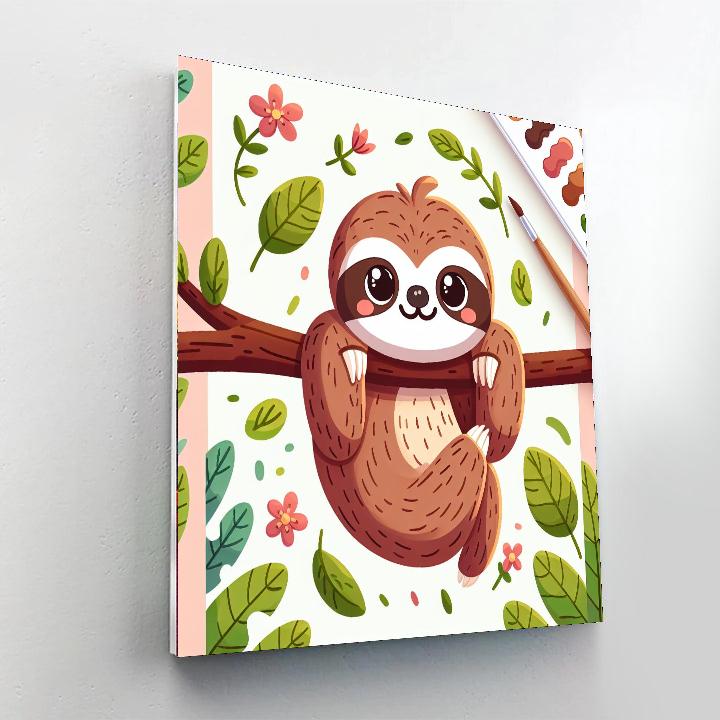 Cute Sloth Number Painting