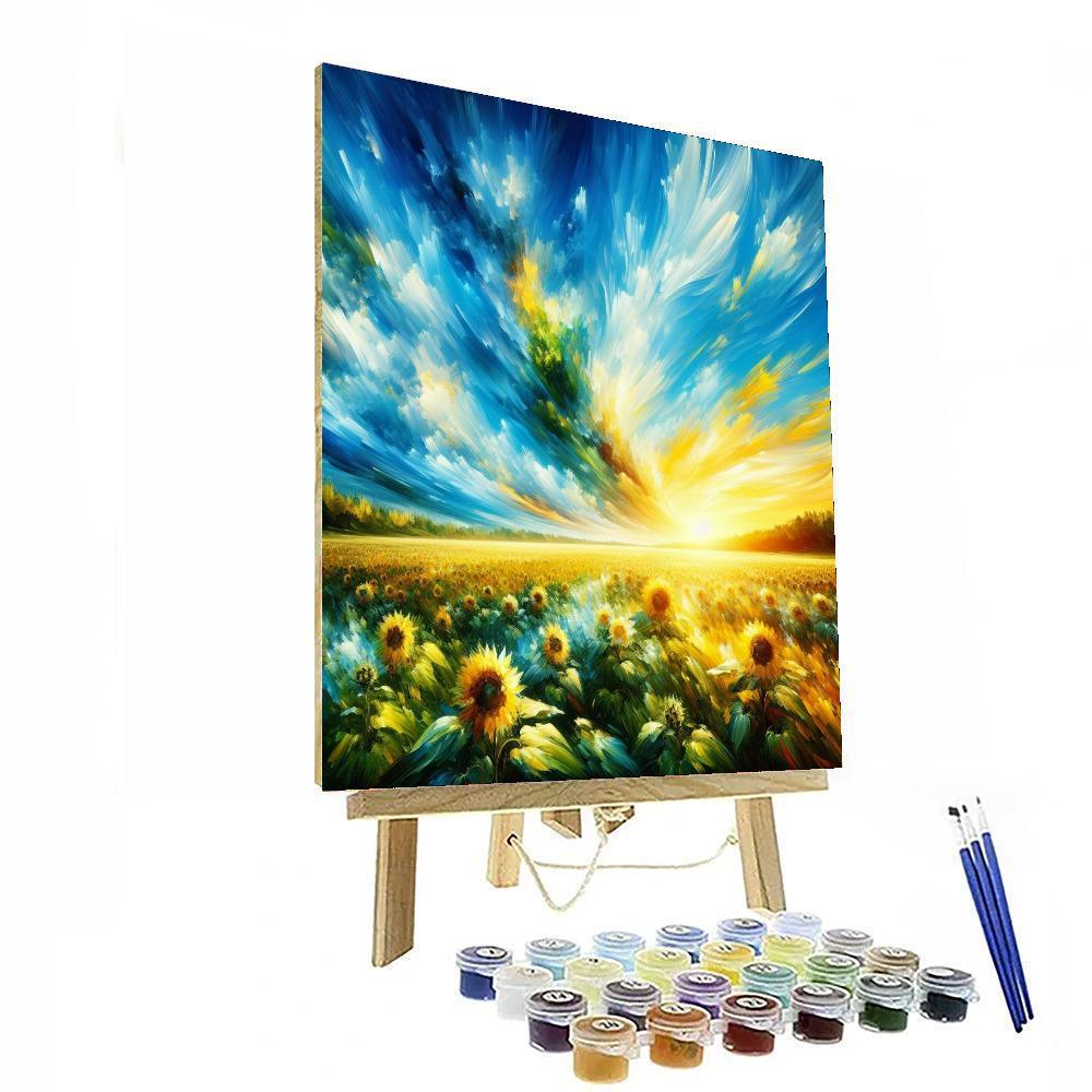 Sunflower Field Symphony Painting By Numbers Kit