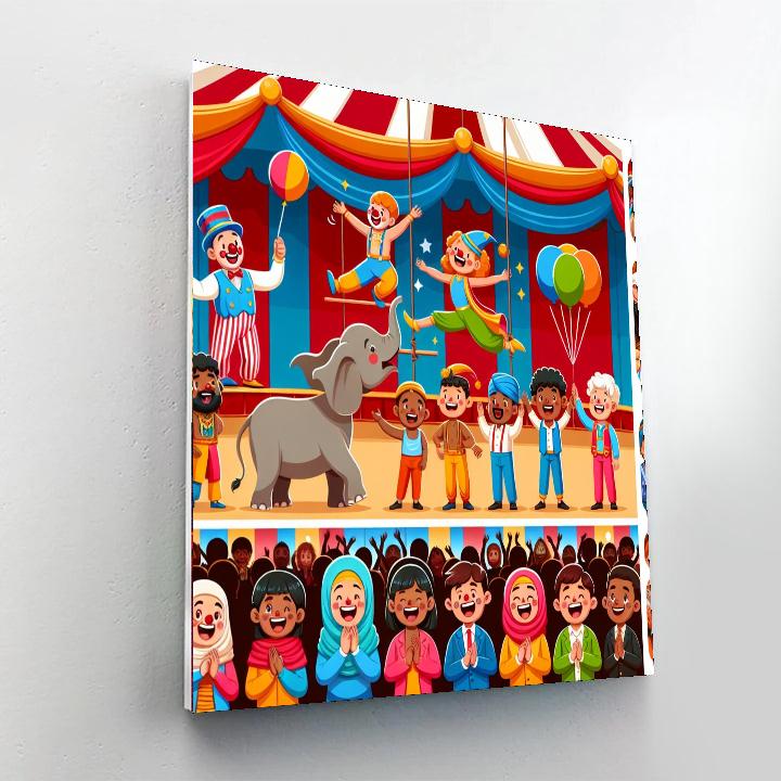 Silly Circus Adventure Paint By Numbers Art