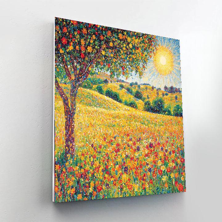 Georges Seurat Inspired Sunlit Meadow Reverie  Painting Number Kit