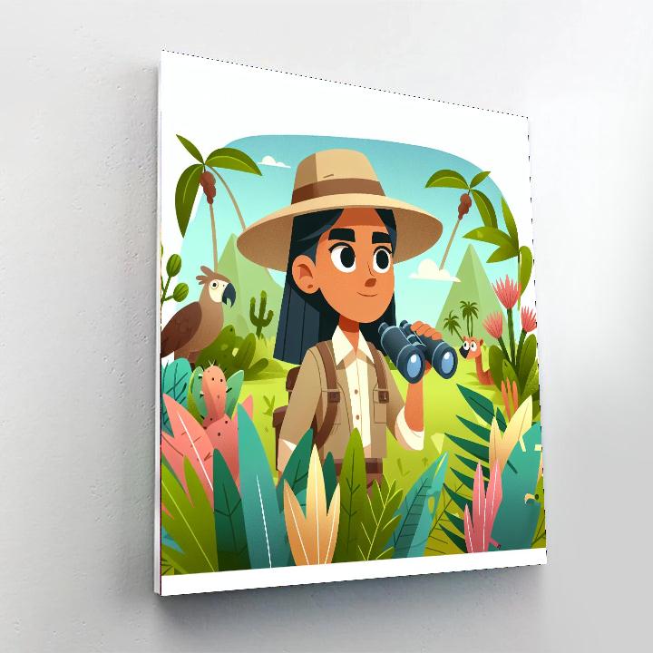 Brave Explorer's Jungle Quest Paint By Numbers Art