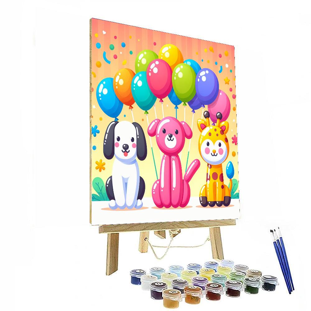 Bright Balloon Animals Paint By Numbers Art
