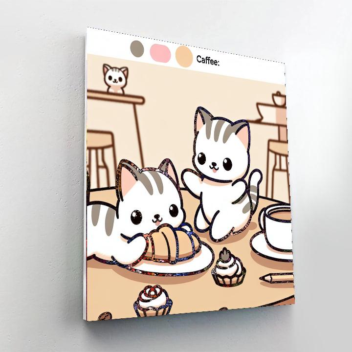 Curious Cat Cafe Number Painting