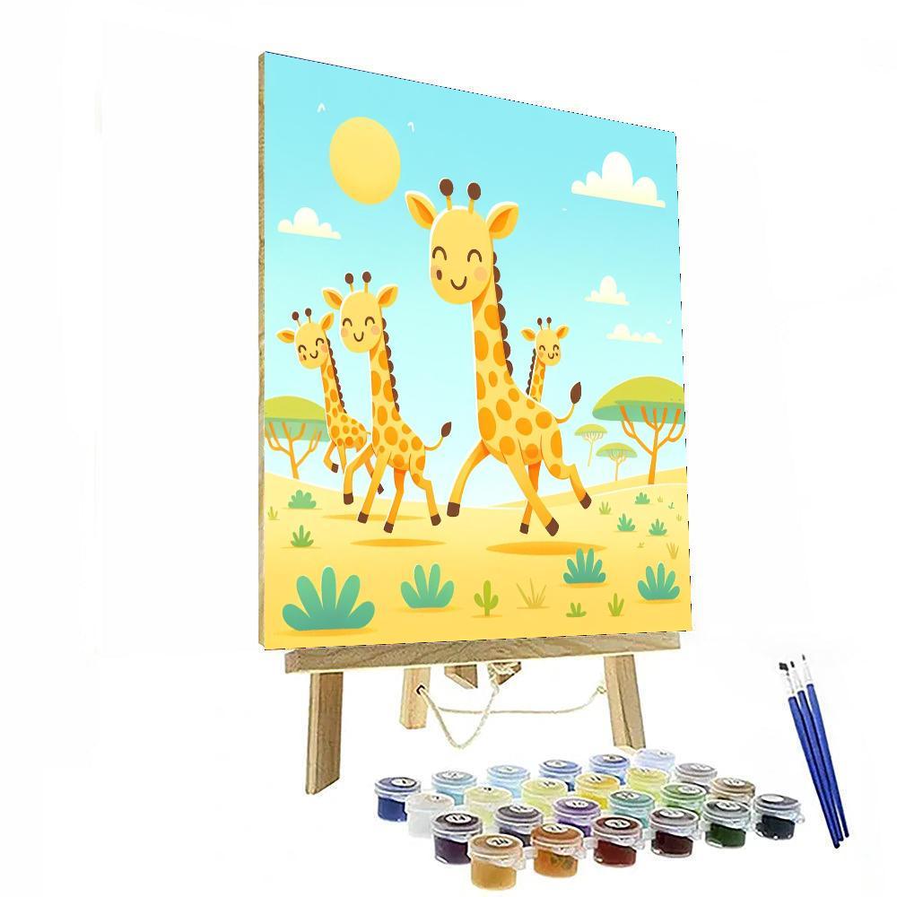 Gallivanting Giraffes Painting By Numbers Kit