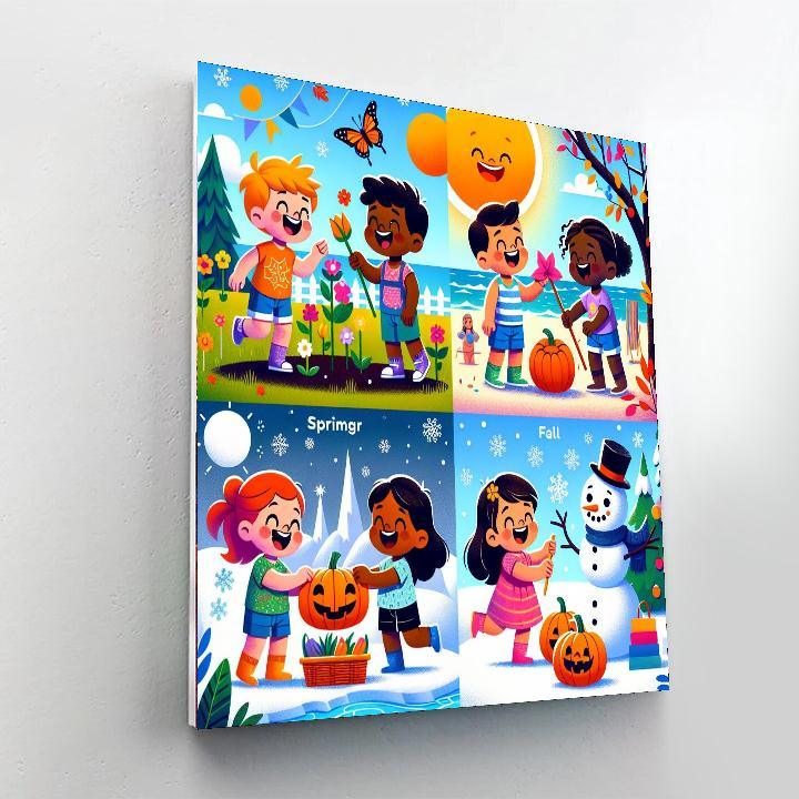 Vibrant Seasonal Celebration Number Painting