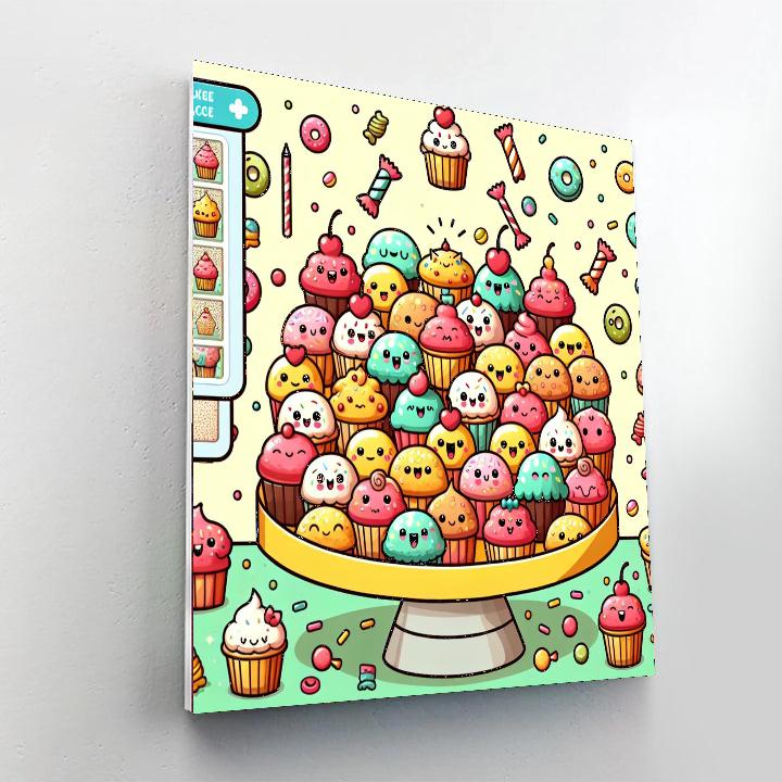 Cheery Cupcakes Paint By Numbers Art