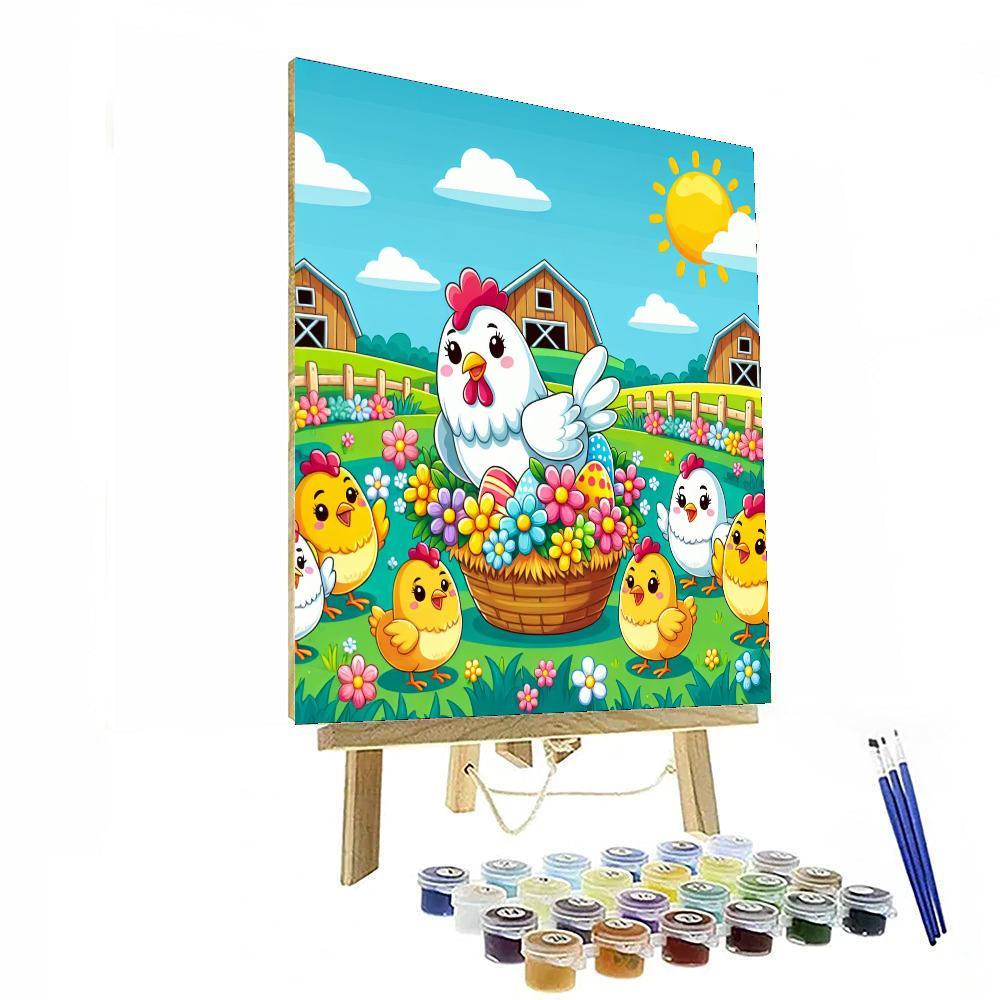 Chirpy Chickens Paint By Numbers Art