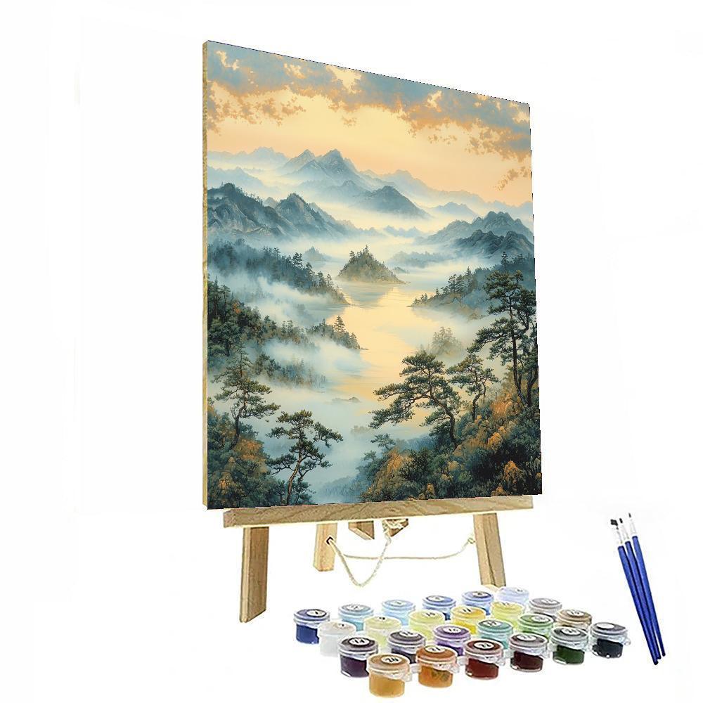 Hiroshige Inspired Whispers Of The Misty Mountains  Painting Number Kit