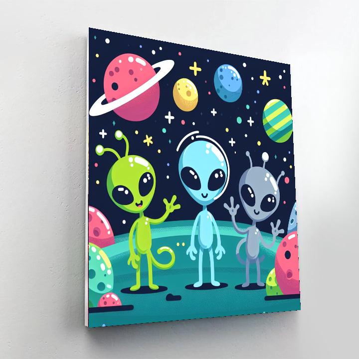 Galactic Voyage With Aliens Painting By Numbers Kit