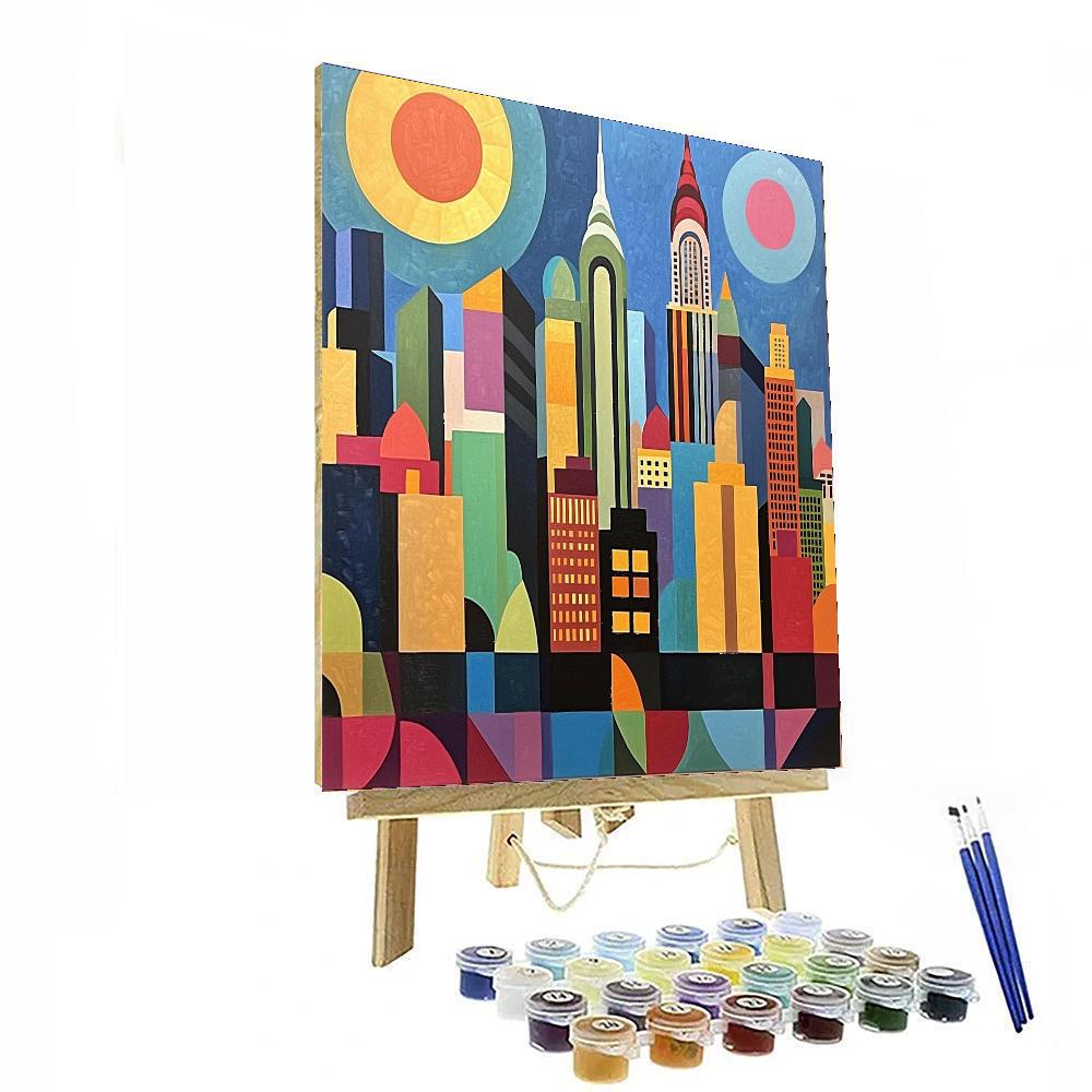 Fernand Léger Inspired Metropolis Rhythm  Number Painting