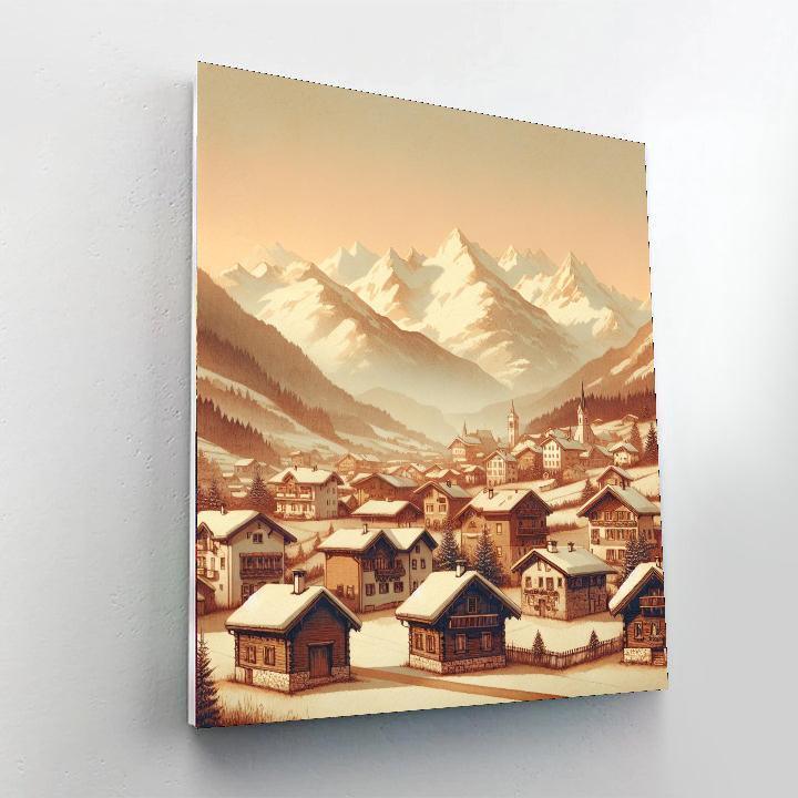Calm Alpine Village Paint By Number