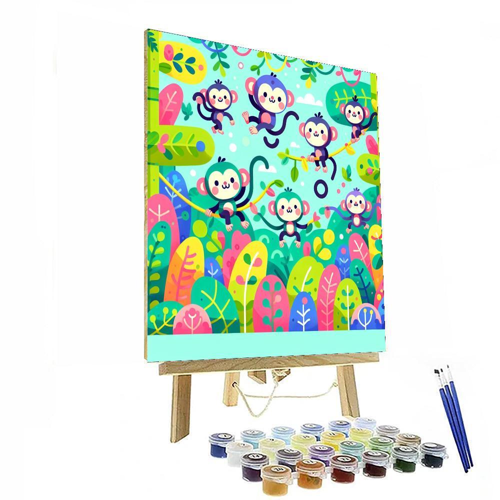 Merry Monkey Mayhem Paint By Numbers Art