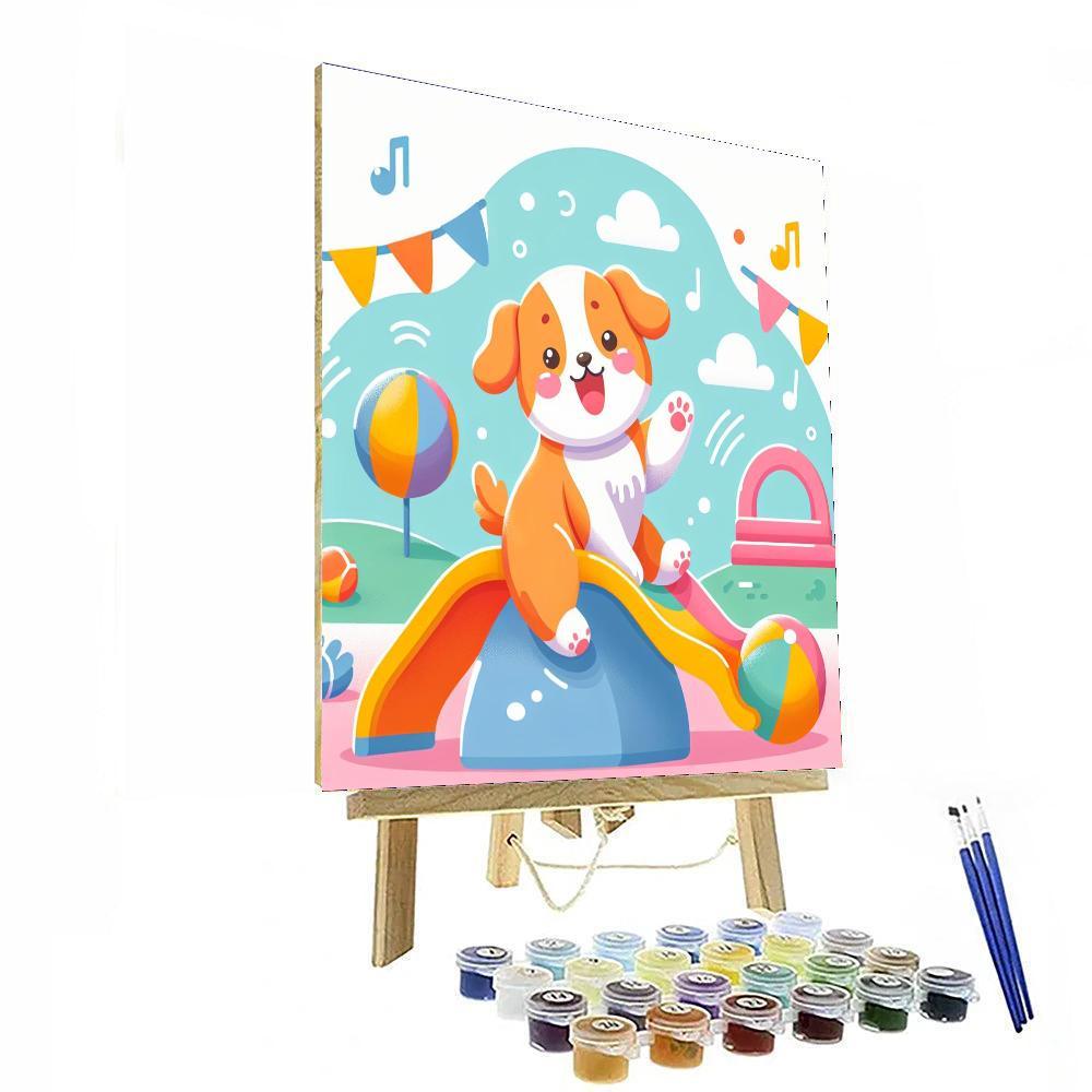 Puppy's Playground Paint By Numbers Art