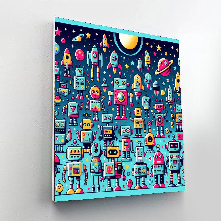 Galactic Robot Party Numbered Painting Kits