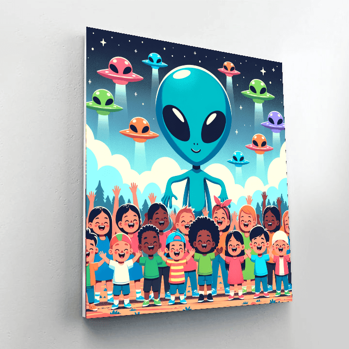 Friendly Alien Encounter Paint By Number