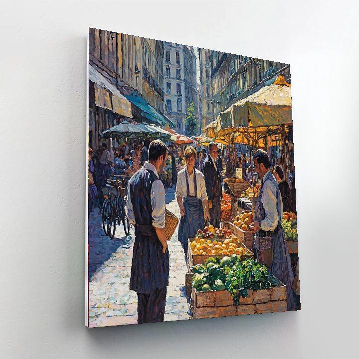 Gustave Caillebotte Inspired Harmony In A Vibrant Market  Paint By Color