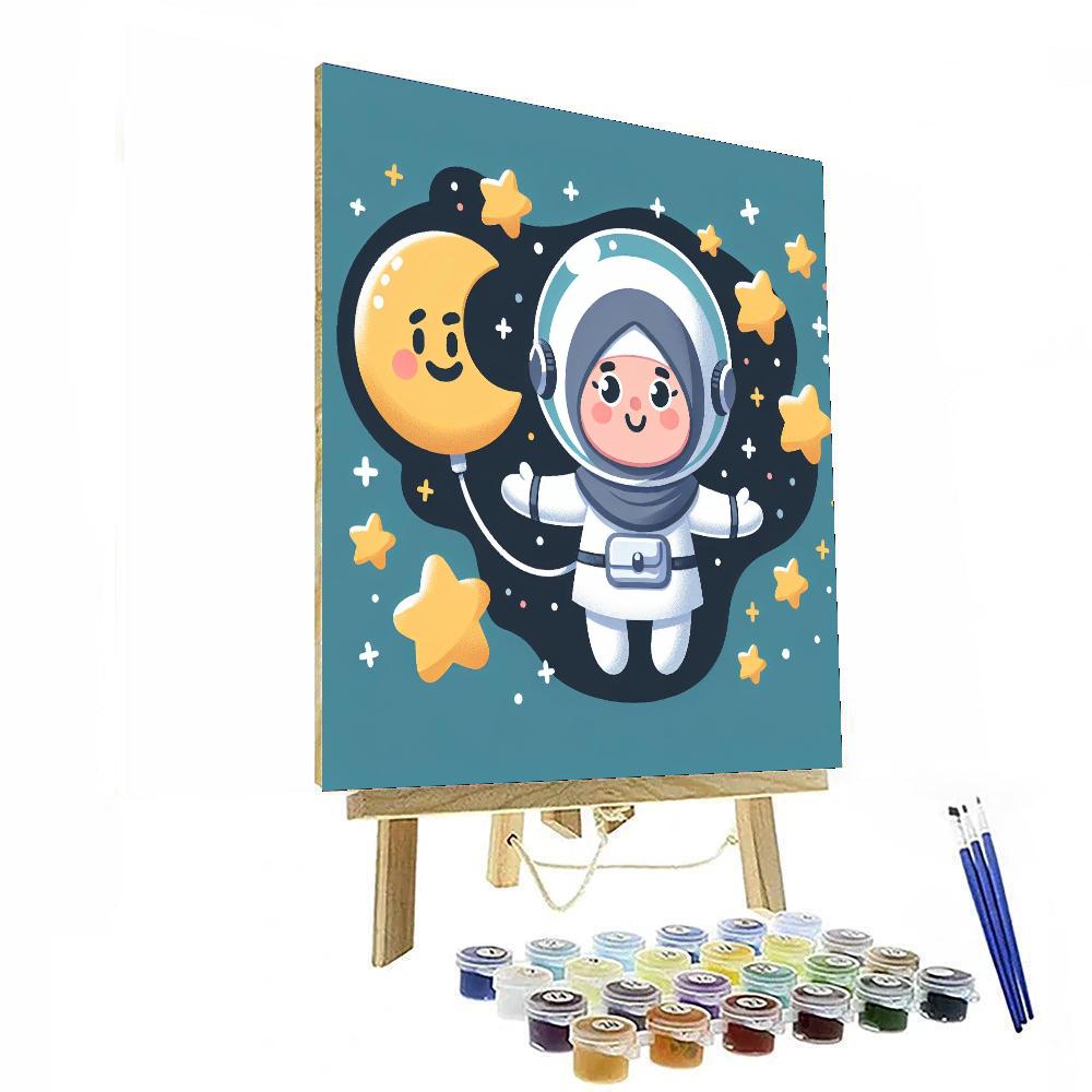 Curious Little Astronaut Painting Number Kit
