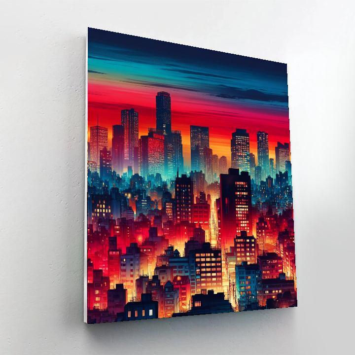 Vibrant Cityscape Skyline Paint By Number