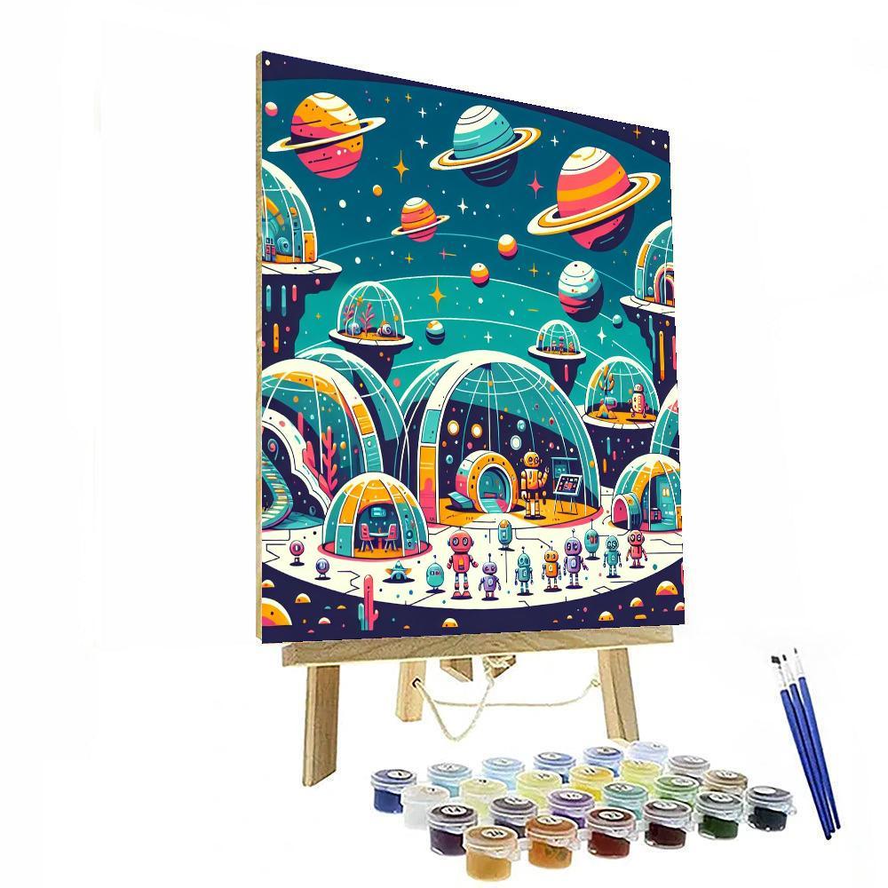 Futuristic Space Colony Paint By Numbers Kits