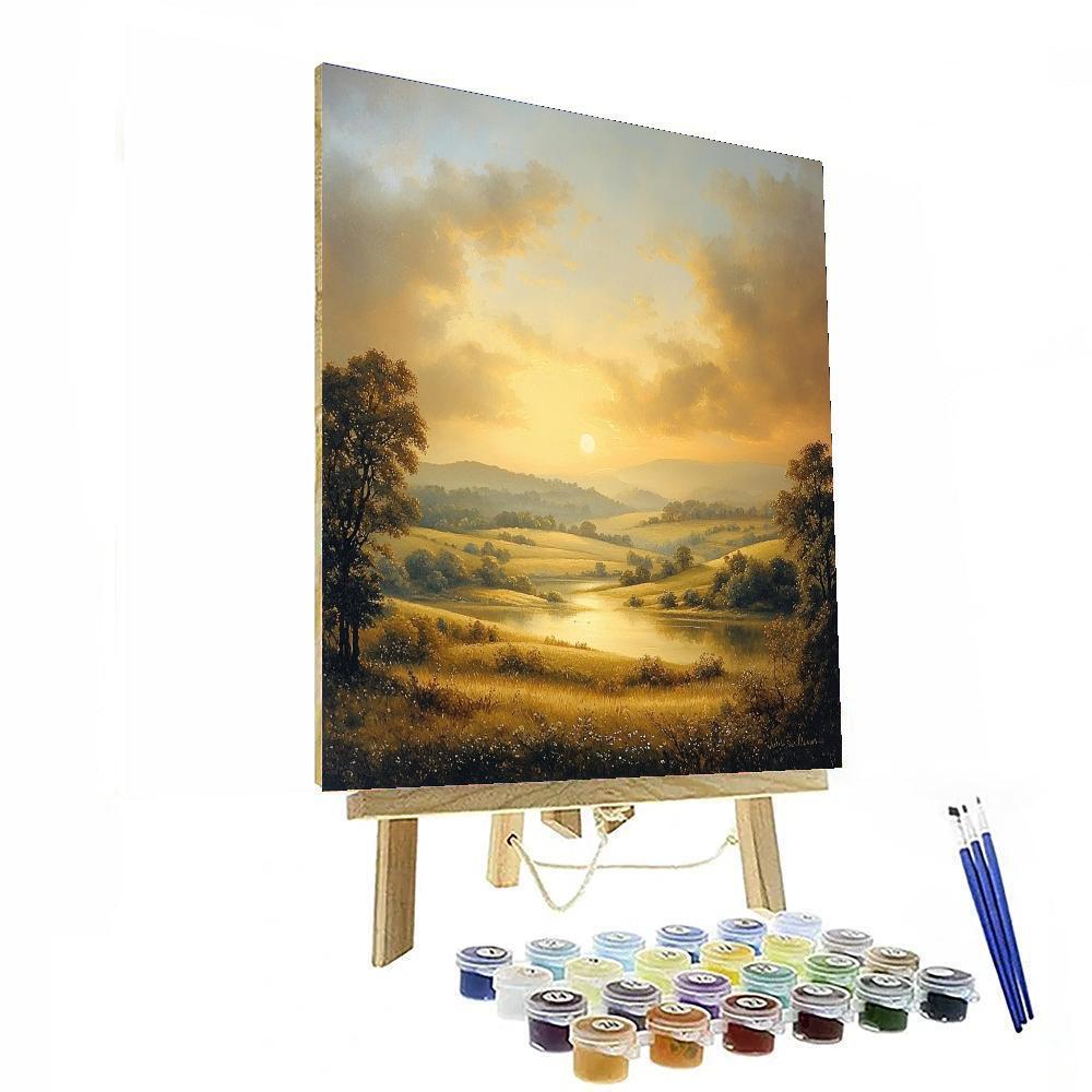 John Constable Inspired Dawn Over The Hills  Number Painting