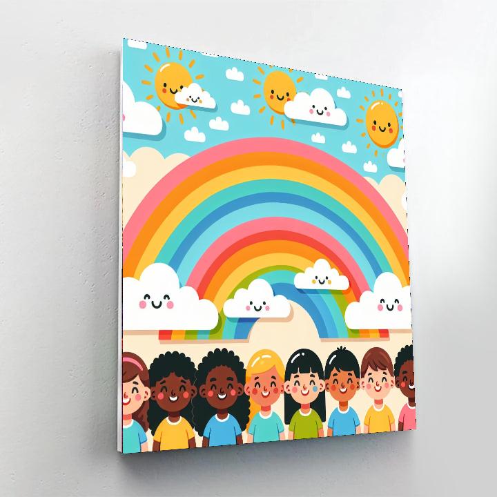 Joyful Rainbow Journey Painting Number Kit