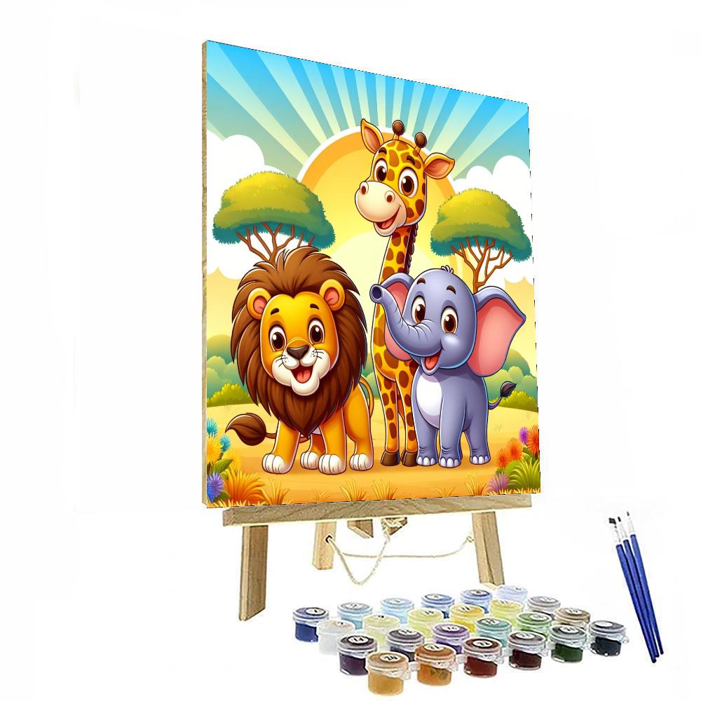Safari Adventure Friends Paint By Numbers