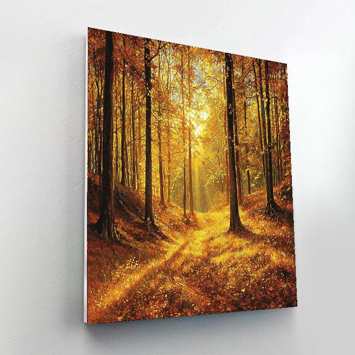 Caspar David Friedrich Inspired Mysterious Autumn Forest  Number Painting
