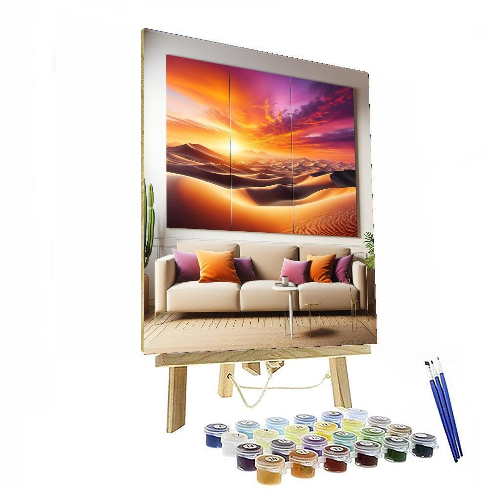 Peaceful Desert Sunset Numbered Painting Kits