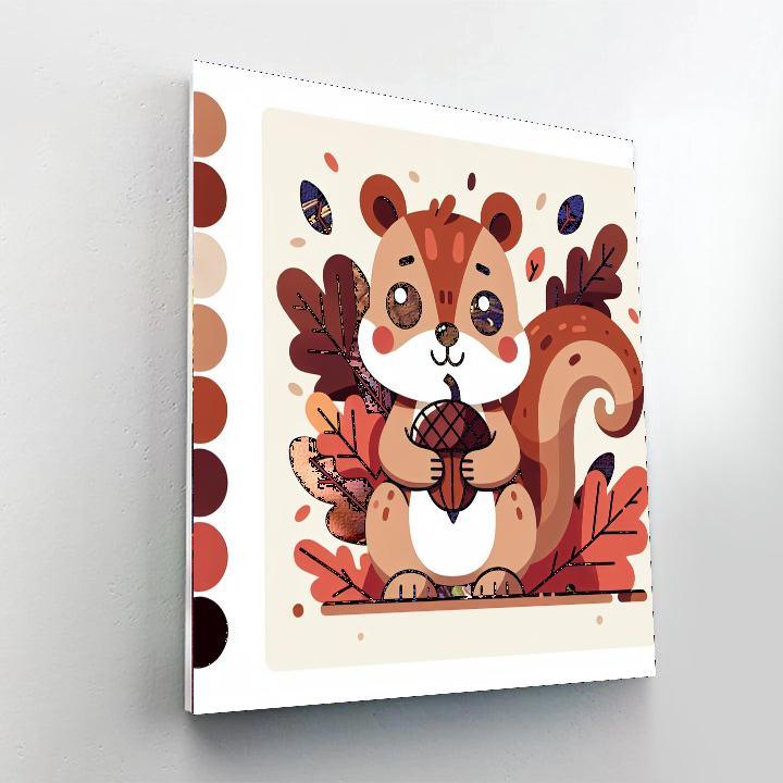 Clever Little Squirrel Paint By Number