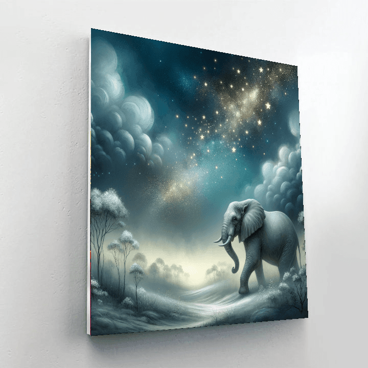 Starlit Elephant Journey Numbered Painting Kits