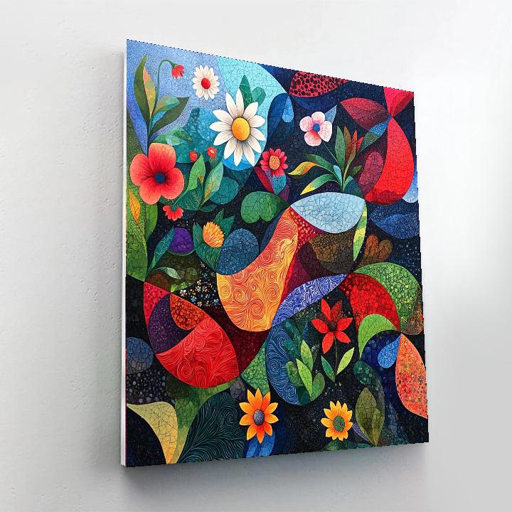 Frida Kahlo Inspired Resilience In Floral Harmony  Numbered Painting Kits