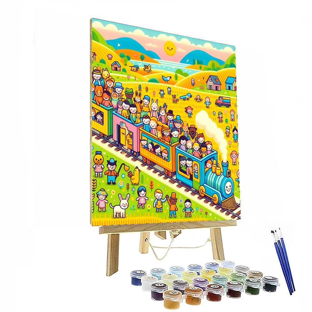 Joyful Train Ride Paint By Numbers Art