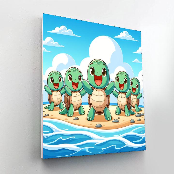 Giggly Turtles Number Painting