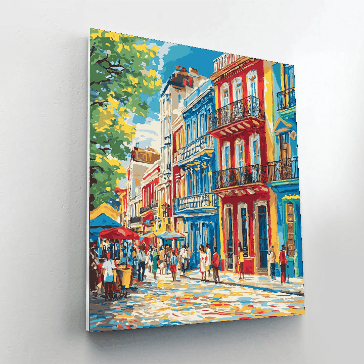 The Colorful Streets Of La Boca, Buenos Aires Painting Number Kit