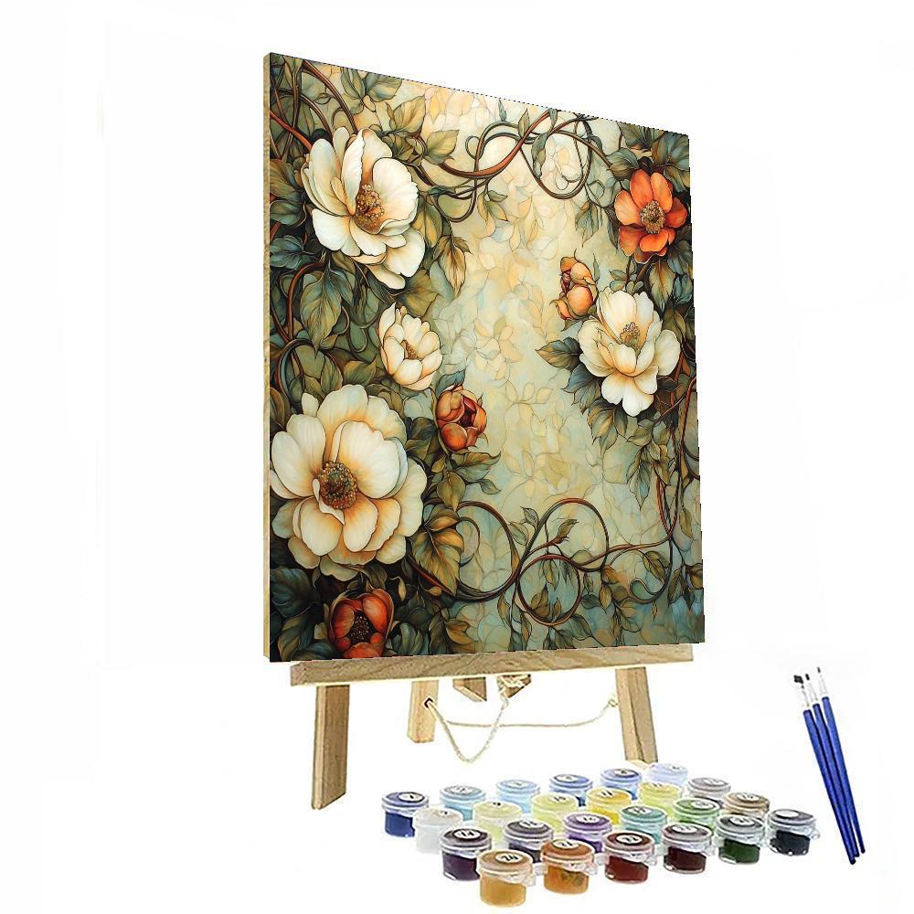 Alphonse Mucha Inspired Timeless Vines  DIY Paint By Numbers