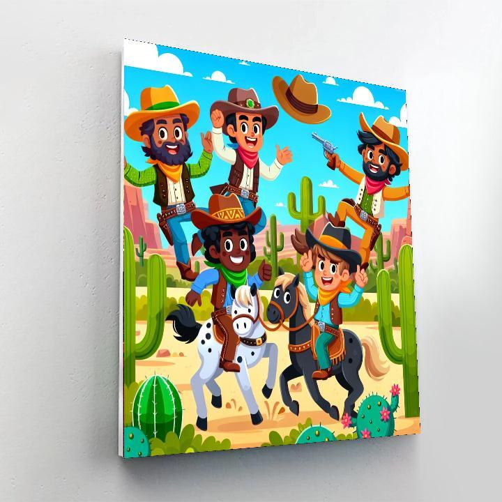 Exciting Wild West Showdown Painting Number Kit