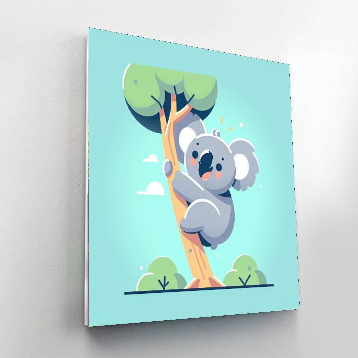 Mischievous Koala Climb Paint By Numbers Art