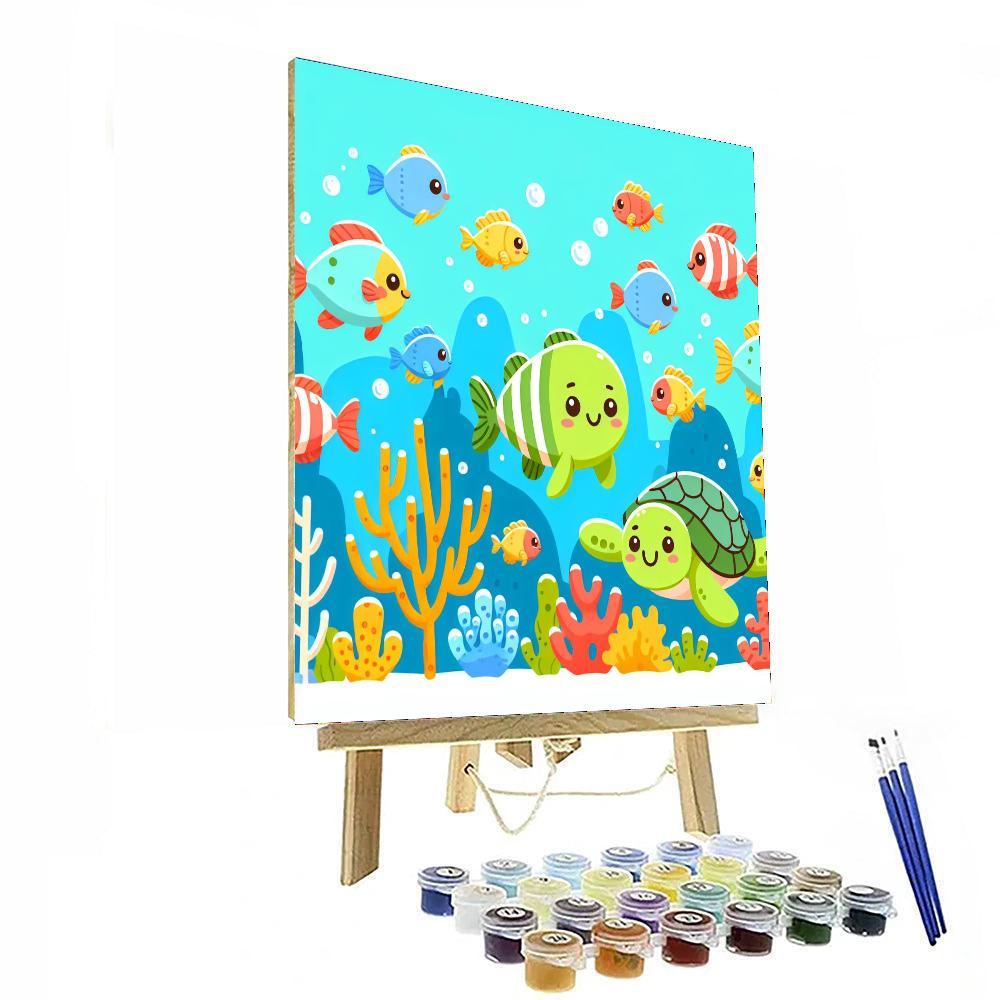 Whimsical Underwater Friends Painting By Numbers Kit