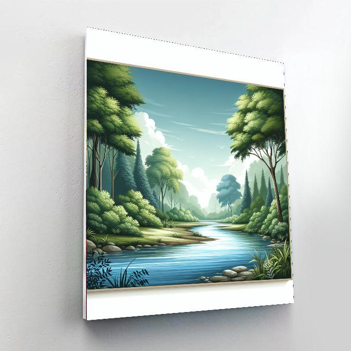 Gentle River Reflections Paint By Number