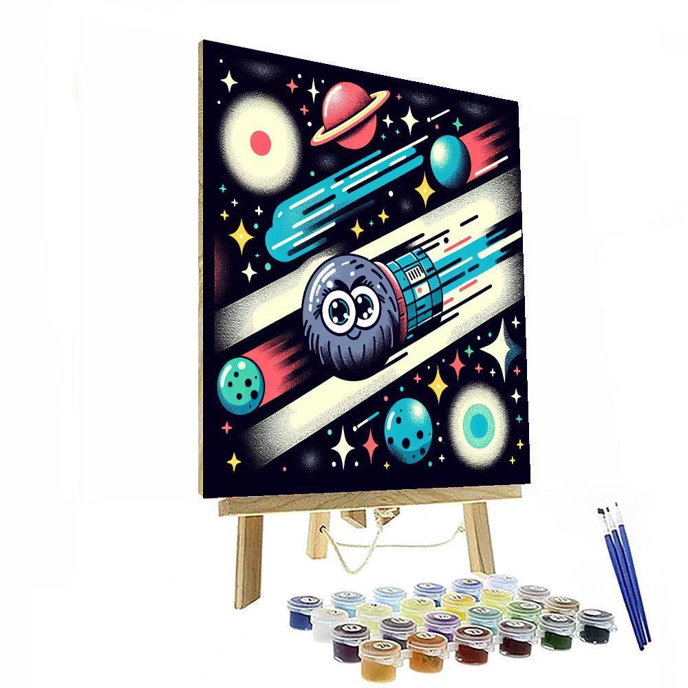 Space Adventure With Comet Paint By Numbers Art