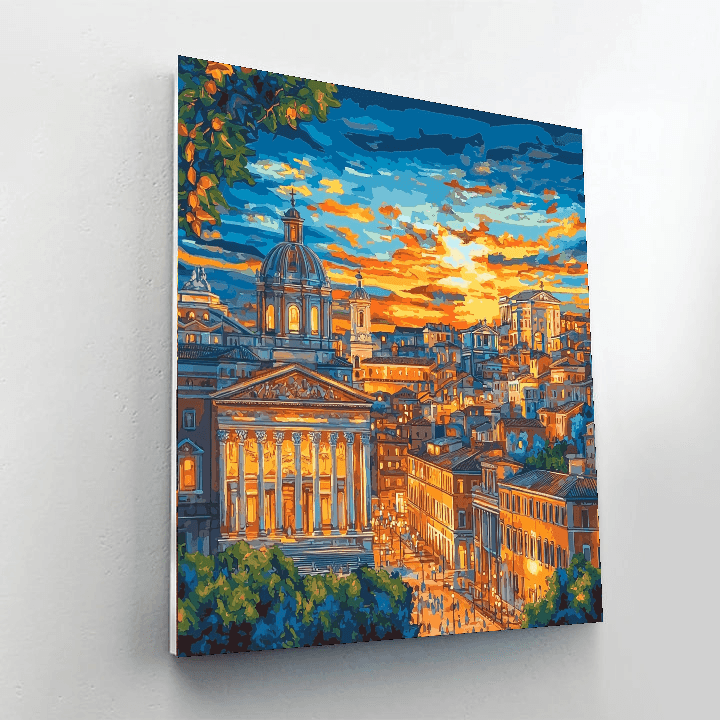 Raphael Inspired Renaissance City Twilight  Paint By Numbers Kits