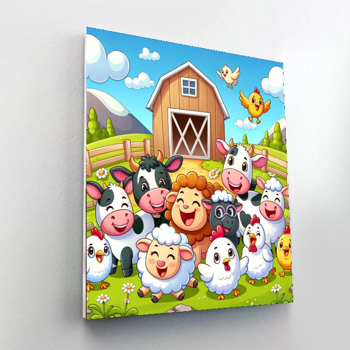 Joyful Farm Day Numbered Painting Kits