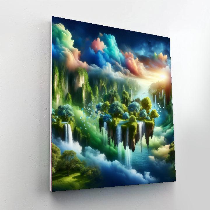 Dreamy Floating Islands Number Painting
