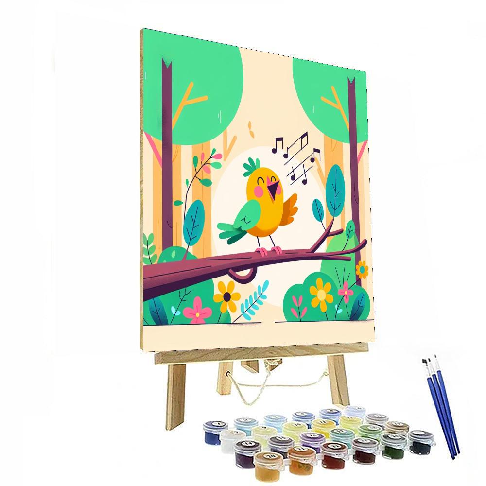 Chirpy Bird's Forest Concert Paint By Color