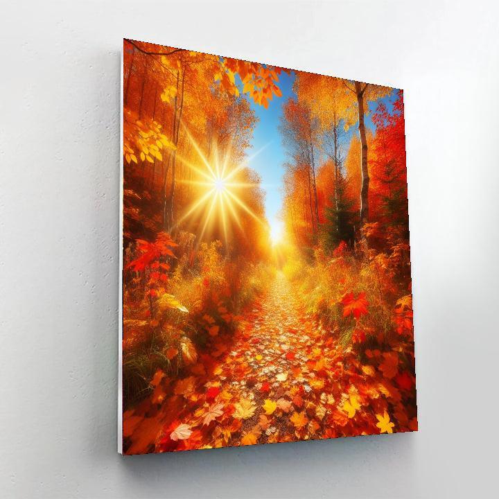 Sunlit Autumn Pathway Paint By Numbers Art